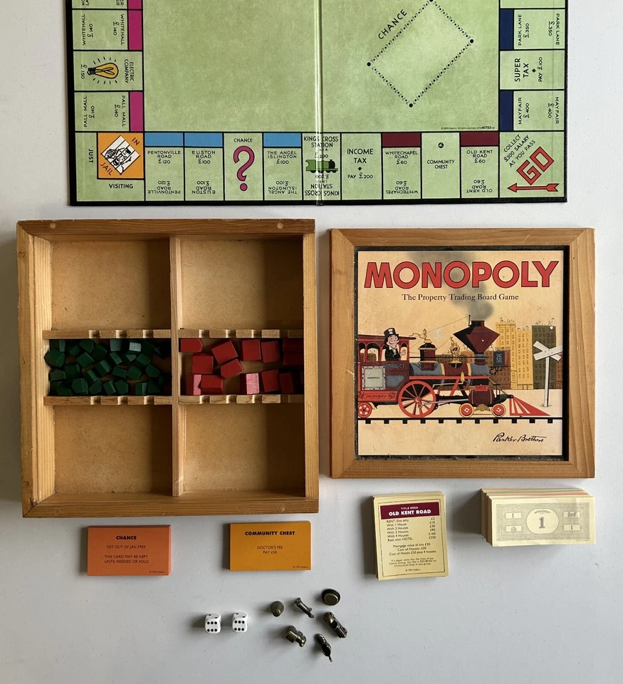Monopoly Board Game Nostalgia Edition - Wooden Box 2003 by Parker Brother - Image 2 of 4