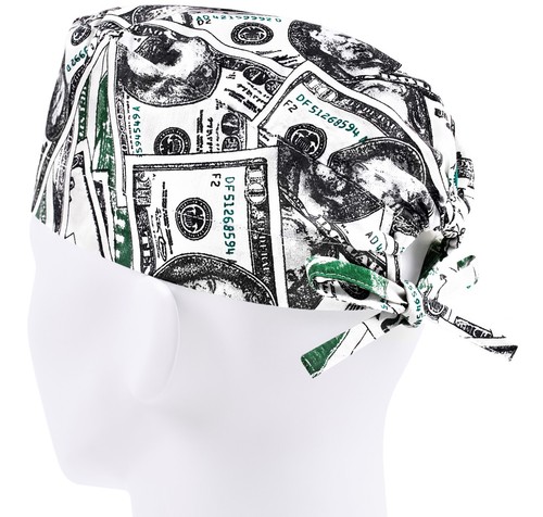 Cappello chirurgico da uomo, tappi scrub soldi, cappelli scrub banconote, cappello chirurgico dollari - Foto 2 di 3