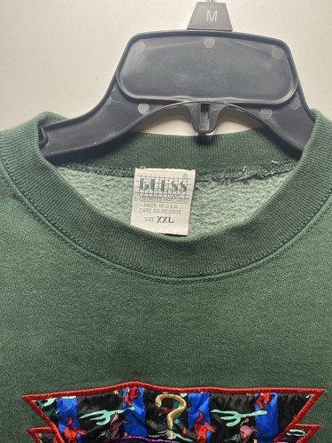 Vintage Guess Embroidered Crewneck Sweatshirt Made in USA XXL - Picture 4 of 9