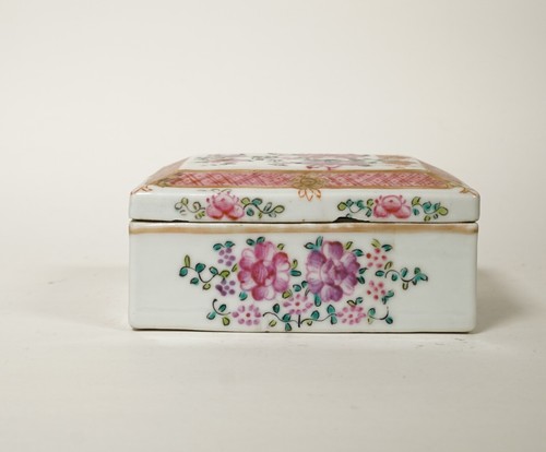 Antique Chinese Famille Rose Porcelain Trinket Box - QING export early 20th rare - Picture 2 of 24