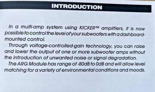 Kicker ARG Active Remote Gain Module, Amplifier Signal Processing Module, NOS - Picture 22 of 23