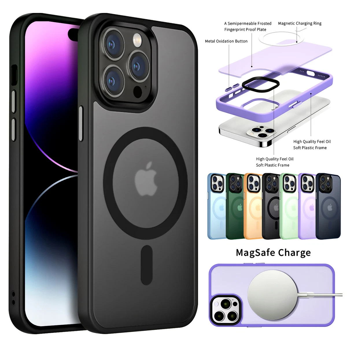 Cheap Luxury Magnetic Wireless Charge Case For iPhone 15 12 14 13