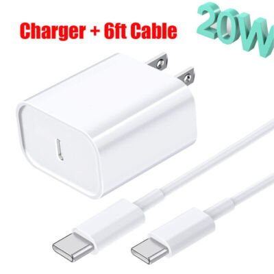 For LG Velvet 5G 20W PD USB-C Fast Wall Charger Type-C Cable