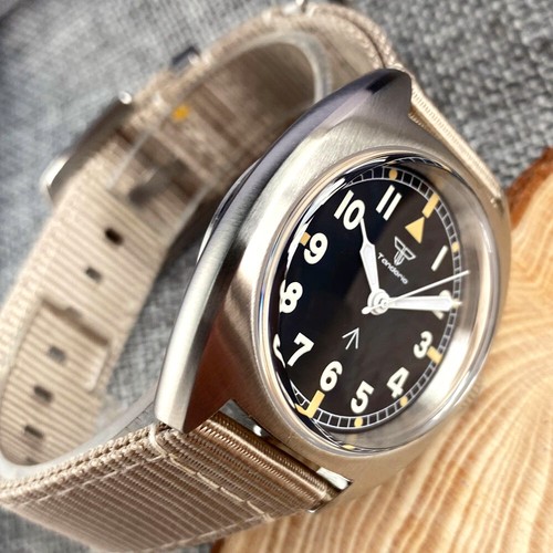 Reloj militar 36 mm Tandorio esfera negra NH35A PT5000 automático para hombre luminoso - Imagen 4 de 13