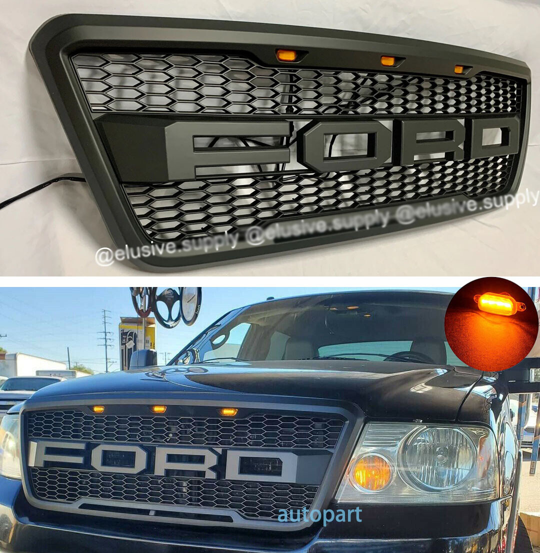 For For-d F150 Grill 2004 05 06 07 2008 F150 Raptor Style Front Grille W/LED
