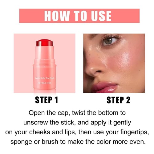 Milk Cooling Water Jelly Tint Blush Stick Face Makeup Sheer Lip & Cheek Stain... - Picture 6 of 7