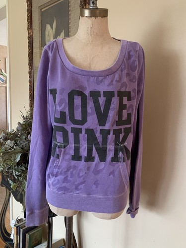 Victoria Secret PINK Set 2 Logo Sweatshirts Sweatpants medium varsity logo - Picture 4 of 24