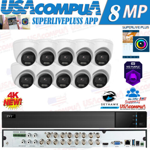 SUPERLIVEPLUS 4K 16CH CCTV Camera system ED-8216H5-DN 8MP Turret Full Color Lot - Picture 15 of 22