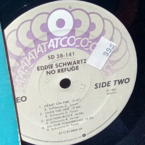 ROCK LP, EDDIE SCHWARTZ, NO REFUGE, VG++, SPIN CLEANED !! - Foto 2 di 3