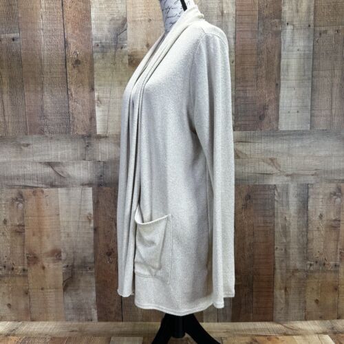 Michael Stars Gold Hazel Open Front Long Sleeve Cardigan Pockets Size L NWT $138 - Picture 2 of 9
