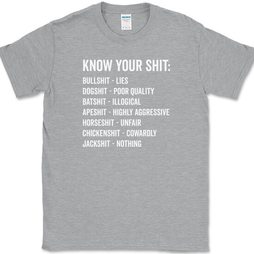 KNOW YOUR SH-T T-SHIRT lustiger Humor Witz Neuheit T-Shirt auf Gildan - Bild 2 von 10