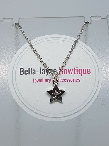 Cubic Zirconia Silver Star Necklace, Single Gem, Handmade, Jewellery For Her - Picture 2 of 11