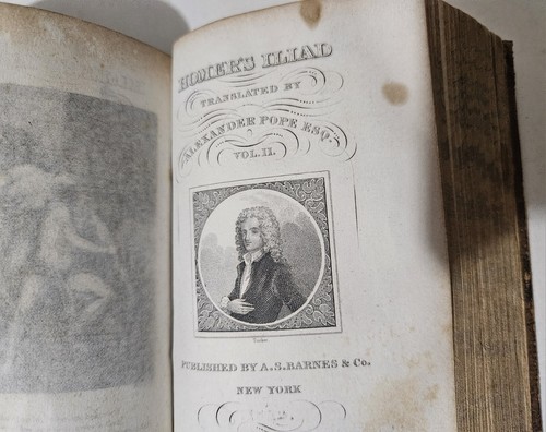 THE ILIAD OF HOMER 1858 TRANSLATED ALEXANDER POPE VOL. 1&2 PUBLISHED BARNES, NY - Picture 12 of 16