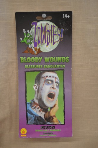 Sie wählen Halloween ZOMBIES Blutige Wunden KLAMMERN Reißverschlüsse Verkleiden Spielen Halsband NEU - Bild 12 von 13