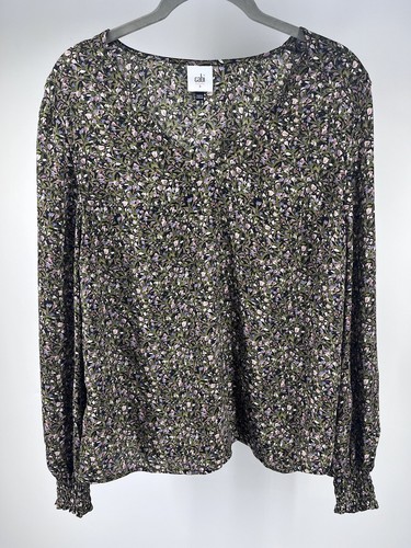 Cabi Womens Size Small Chorus Blouse Green Purple Floral #4161