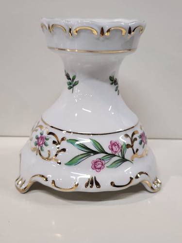 VINTAG: HUNGARIAN HOLLOHAZA CERAMIC CANDLE HOLDER - HAND PAINTED - 2 AVAILABLE - Picture 6 of 9