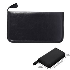 80 Disc CD Holder DVD Case Storage Wallet VCD Organizer Faux Leather Zipper Bag