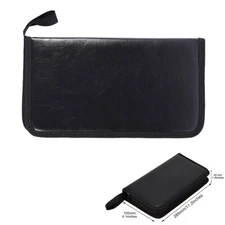 80 Disc CD Holder DVD Case Storage Wallet VCD Organizer Faux Leather Zipper Bag
