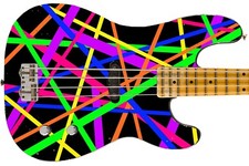 Guitar Skin Axe Wrap Re-skin DIY Abstract Stripes Iconic Rock 80's Version 1980