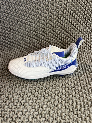 NEW Under Armour Harper 7 Low ST "White Royal'' Baseball Cleats Men Size 10.5 - Picture 13 of 20