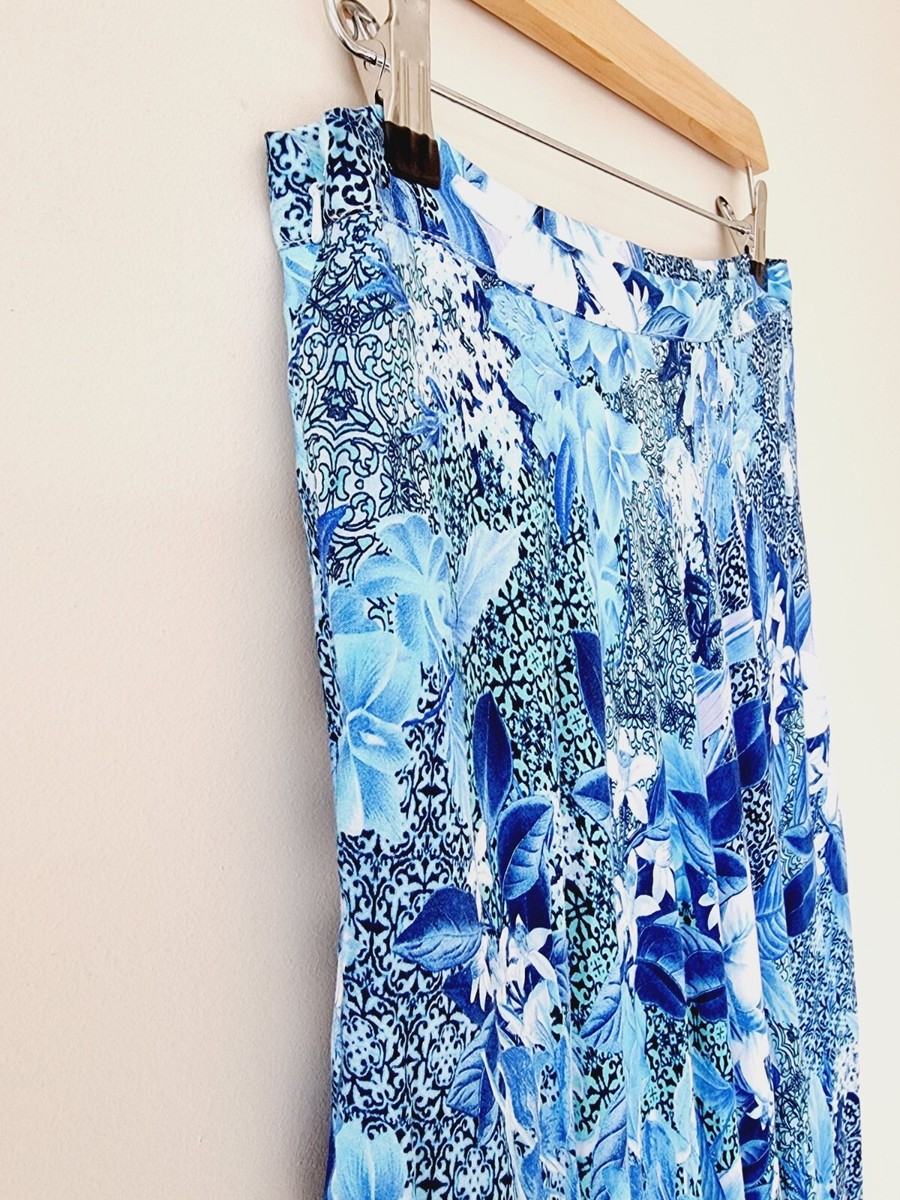 FOREVER NEW Blue Floral Front Split Maxi Skirt SIZE 10 eBay