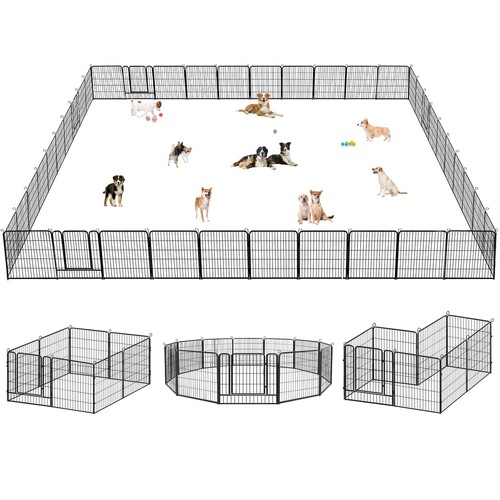 SQIREP 32''H Heavy Duty Dog Playpen Outdoor Puppy Pen Pet Fence Cage with Doors - Picture 59 of 60