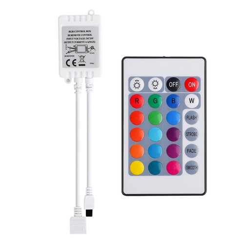 24 Key RGB IR Remote Controller 16 Color Changing for DC 24V LED Strip Light - Picture 1 of 11