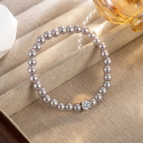 Zircon round pearl gentle girl bracelet - Picture 8 of 8