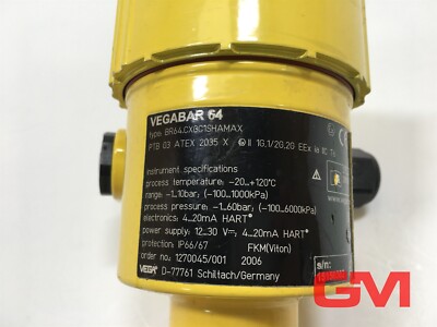 no。064 czech × czech Vega Pressure Transmitter VEGABAR 64 BR64.CXGC1SHAMAX PTB 03