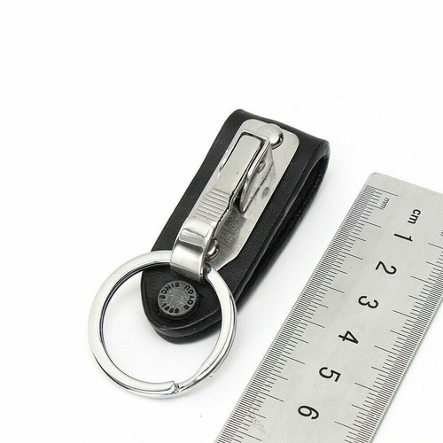 Llavero desmontable de cuero de acero inoxidable con clip para cinturón de liberación rápida - Imagen 10 de 10