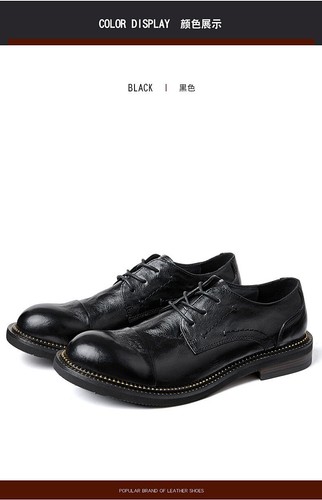 Zapatos informales de cuero para hombre de cuero genuino de negocios británicos hechos a mano zapatos de cuero de vaca - Imagen 14 de 19
