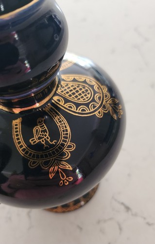 Vintage USSR Novgorod Porcelain Cobalt Blue Coffee Tea Coffe Pot 24K Gold Soviet - 第 9/11 張圖片