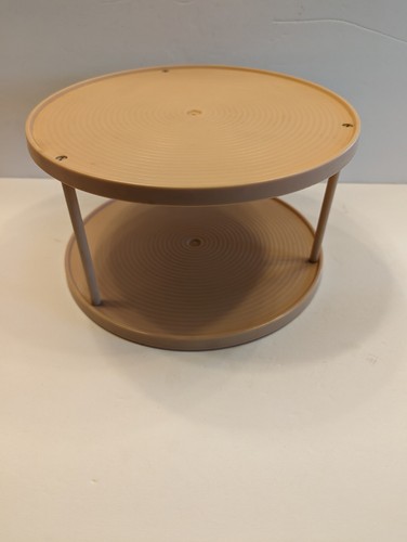 70's Beige Lazy Susan Spice Rack Bee Plastic Made In The USA 6" Tall X 10"... - Picture 1 of 6