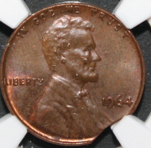 1964 LINCOLN CENT WITH CURVED CLIP ERROR AT 5:00 MS63 BN LOOK*** - Picture 2 of 5
