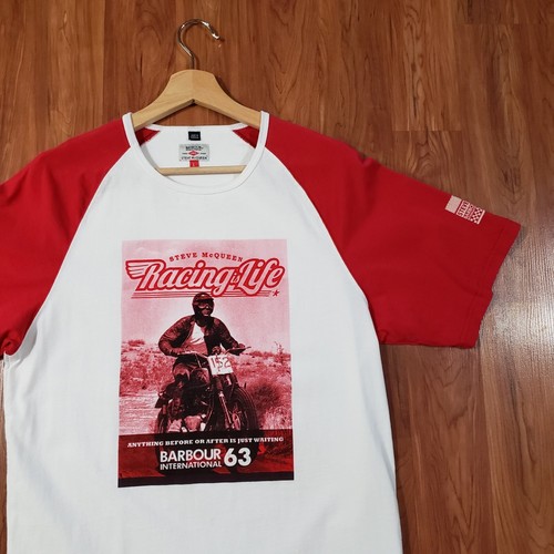 T-Shirt Barbour International Steve McQueen Collection RACING IS LIFE groß rot - Bild 2 von 10