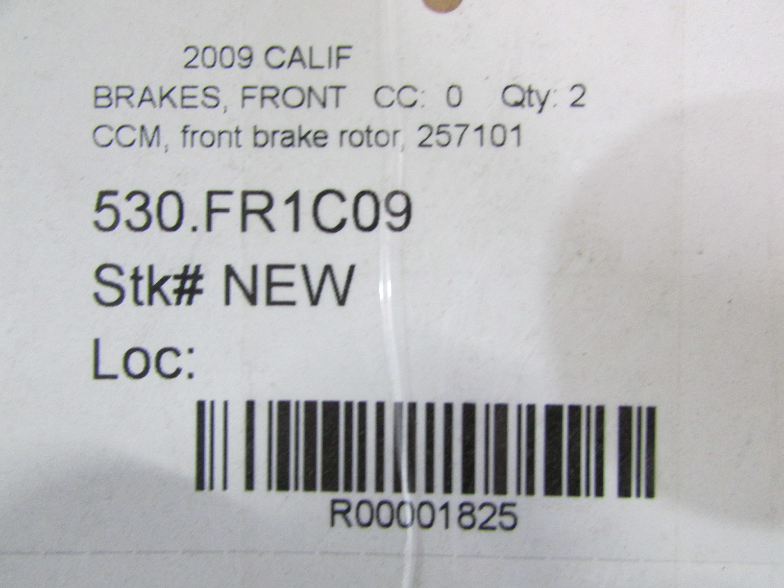 Ferrari California, Front Brake Rotor Carbon Ceramic/CCM, New, P/N 257101
