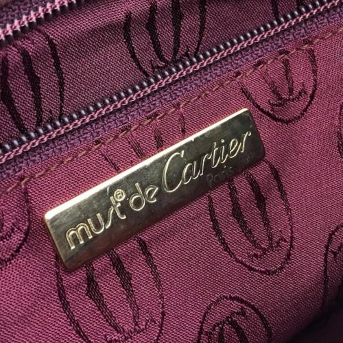 Cartier Mustline Leather Clutch Bag Bordeaux A4438 - Picture 9 of 10