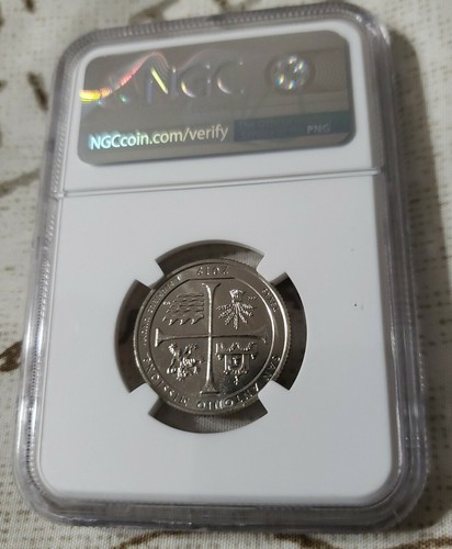 2019 W Quarter San Antonio 25C MS66 Mint Error Obverse Struck Thru NGC Gold Star - Picture 3 of 4