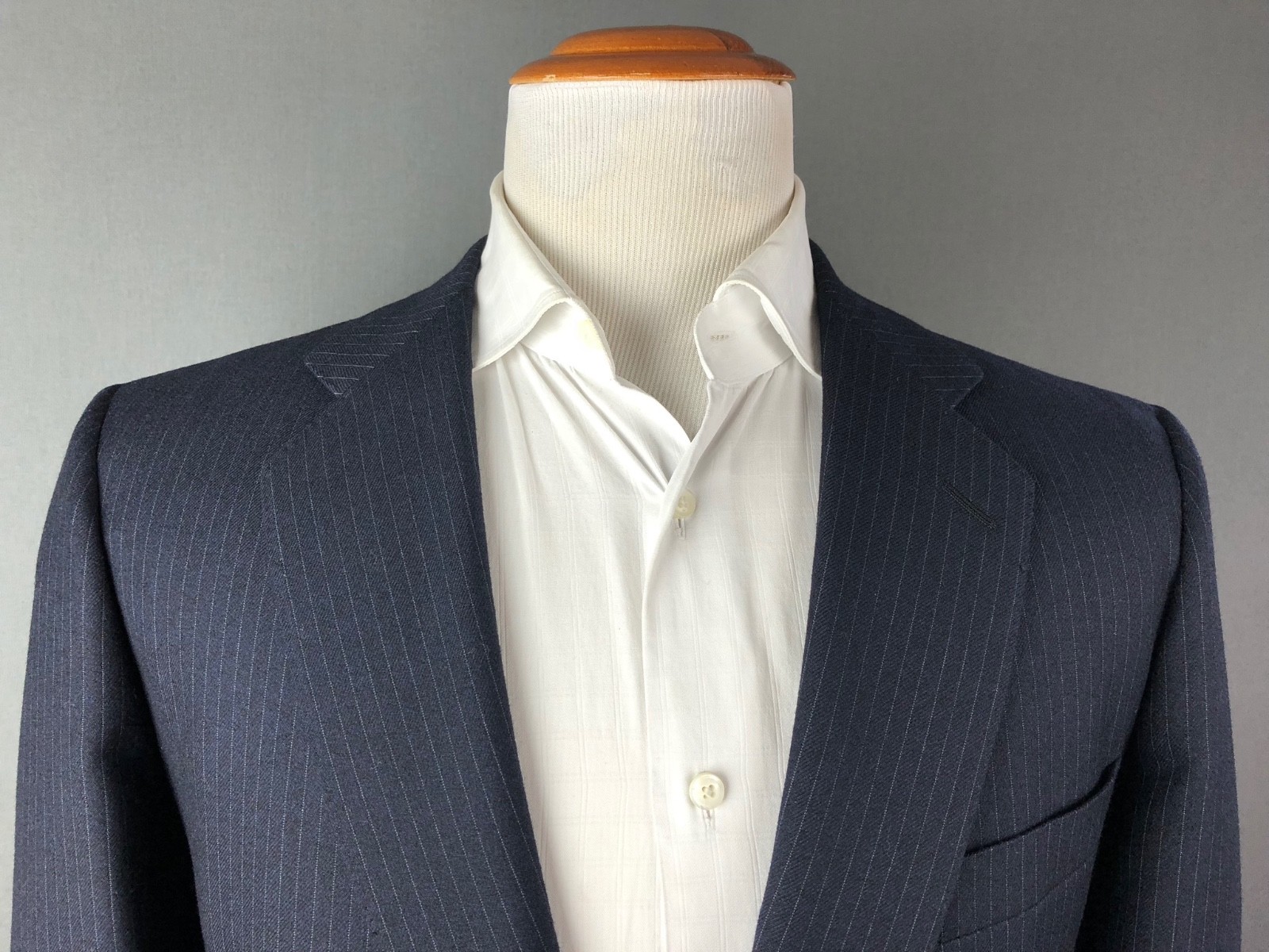 Samuelsohn Flannel Striped 2 Button Button Button Navy Blau Winter Wool Suit Flat Front 44 S b2b9e3 Samuelsohn Flannel Striped 2 Button Button Button Navy Blau Winter Wool Suit Flat Front 44 S b2b9e3