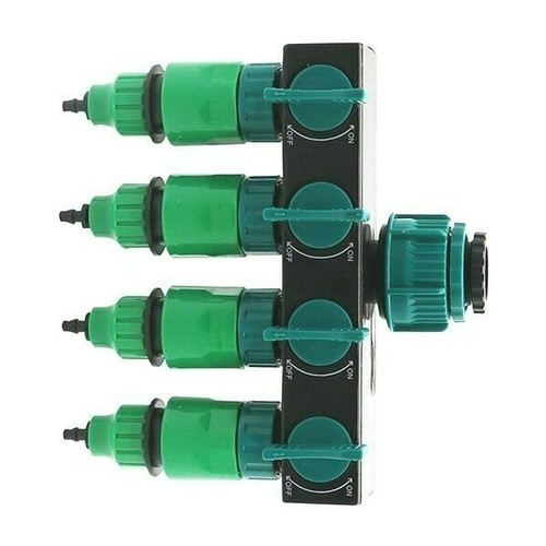 4-way Tap Hose Splitter Garden Drip 4/7 or 8/11 Hose Fittings Pipe Connector Set - Picture 10 of 14