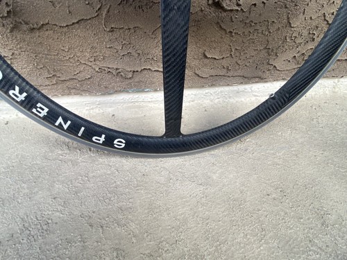 Black Rear Spinergy Rev X Carbon Fiber 700c Tubular Wheel - Picture 13 of 17