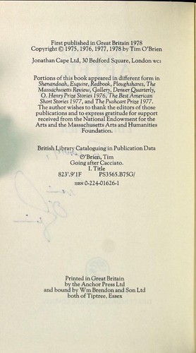 Tim O'Brien Signed First UK Edition 1978 Going After Cacciato Hardcover w/DJ - Picture 7 of 7