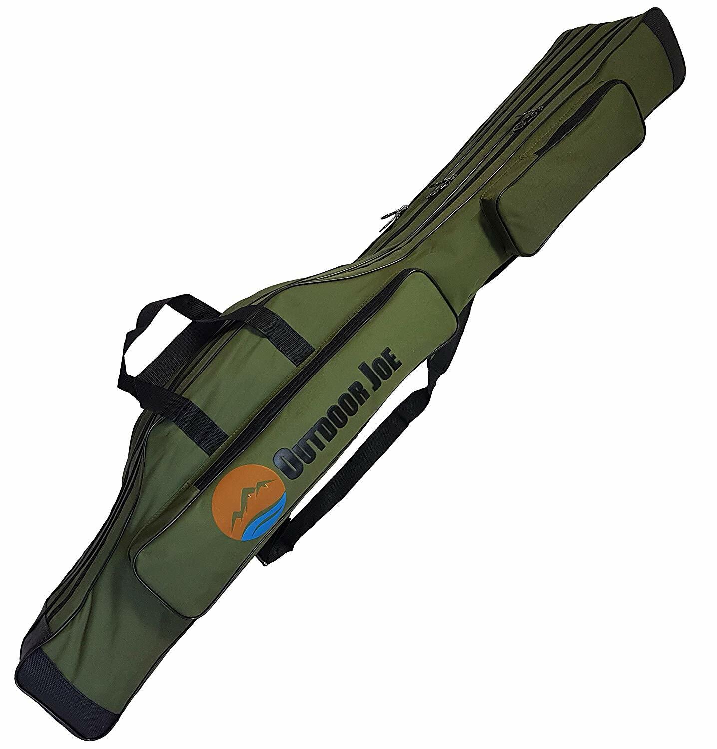 OutdoorJoe Angelrutentasche mit 3 Innenfächern für Angelruten, Kescher und R OutdoorJoe Angelrutentasche mit 3 Innenfächern für Angelruten, Kescher und R