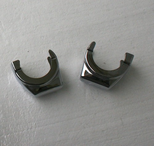 1985-86 Honda VT1100C Shadow Front Fork Triple Tree Chrome Covers 2pc (C-58) - Picture 3 of 5