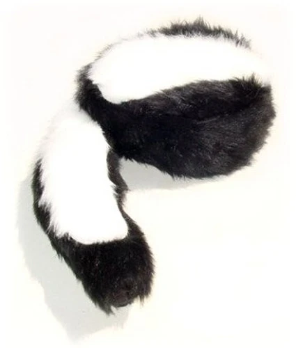Skunk Hat  Faux Fur & Tail Cap Warm Soft S-XL Size  Mountain Men Coon Crockett