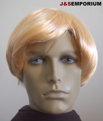 Blonde Male Mens Fancy Dress Wig Short Super Hero Model Posh