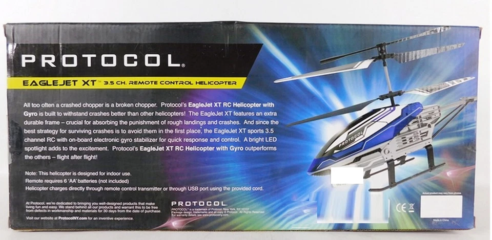 Protocol RC Eagle Jet XT Helicopter Remote Control w/Gyro Stabilizer 9" - Image 2 of 2