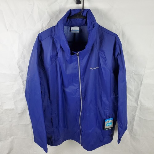 Columbia Jacket Women's 3X Blue Switchback III Full Zip Hooded Rain WW0127 New