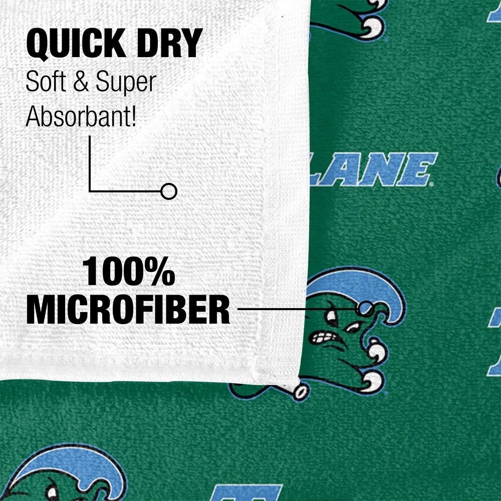 Tulane University Beach Towel/Bath Towel, 30"x60" Logo Pattern