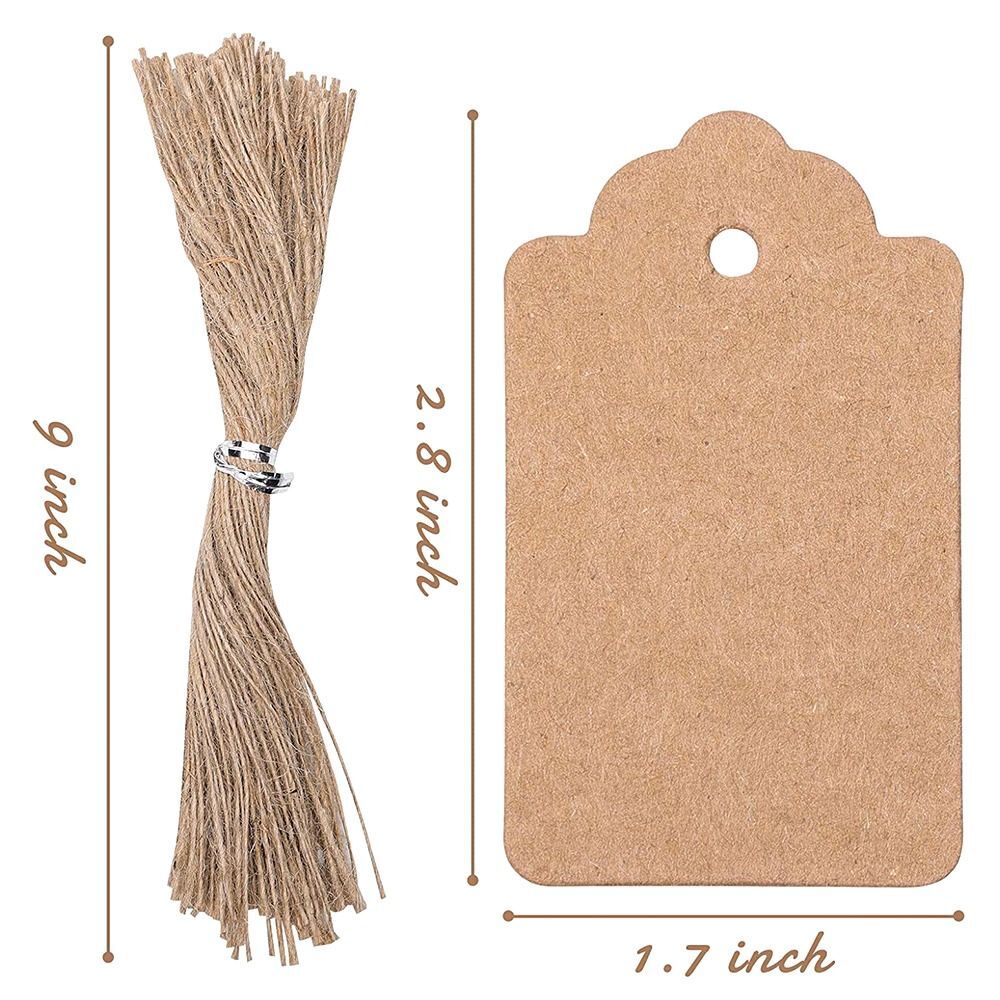 100Pcs Kraft Paper Hanging Tag Diy Gift Label New Paper Jam Gift - Picture 2 of 8